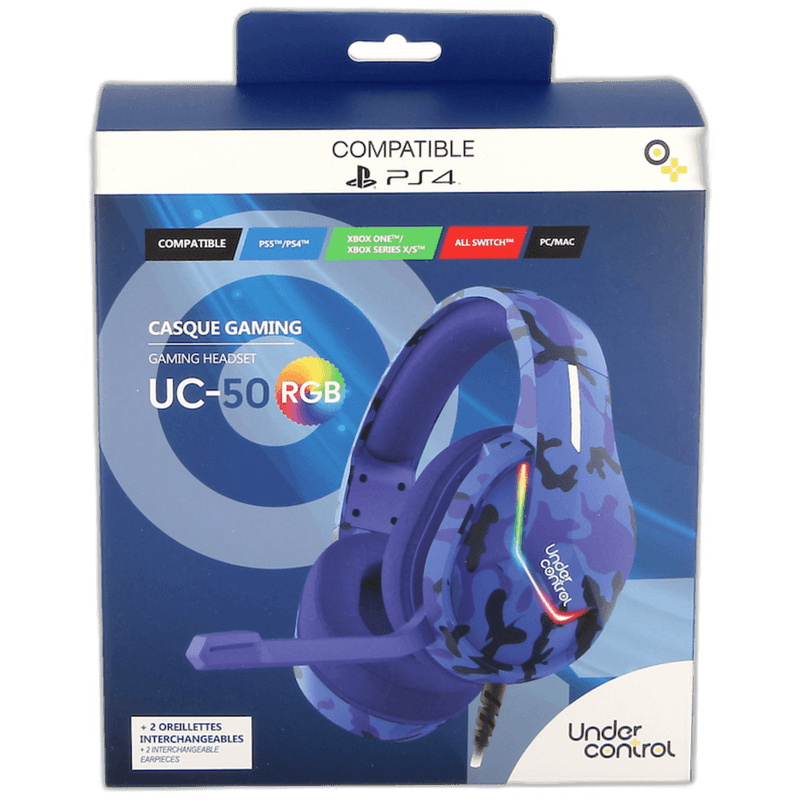 Under Control Multiformat gaming headset met 3.5 mm jack - Blauw camouflage