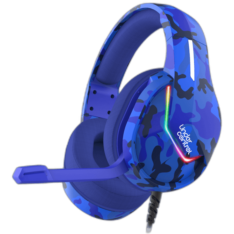 Under Control Multiformat gaming headset met 3.5 mm jack - Blauw camouflage