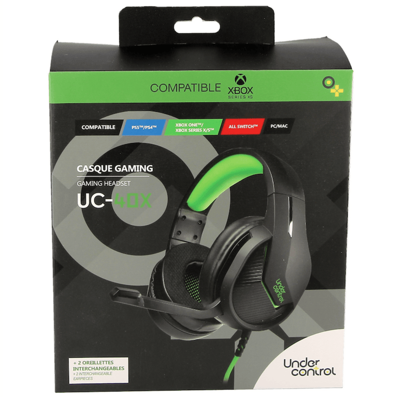 Under Control Xbox gaming headset groen zwart - bedraad - 3.5m jack - GameBrands