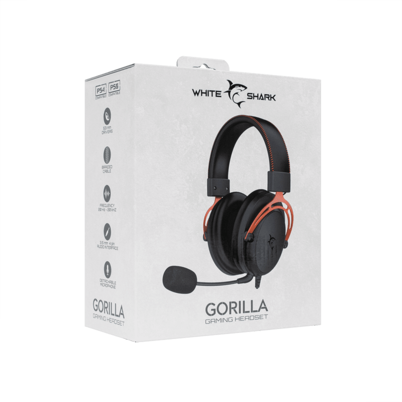 White Shark gaming headset GH-2341 GORILLA Black Red - GameBrands