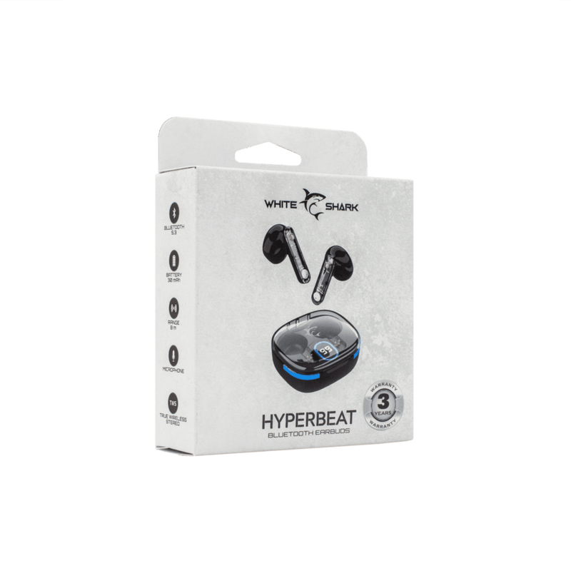 White Shark bluetooth oordopjes met microphone GEB-TWS37 Hyperbeat -zwart