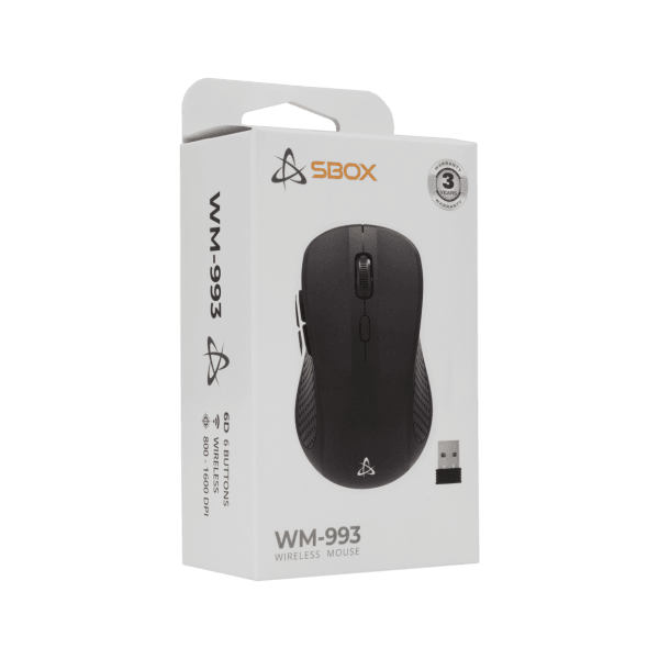 Sbox wm-993 draadloze muis – zwart – 6 knoppen