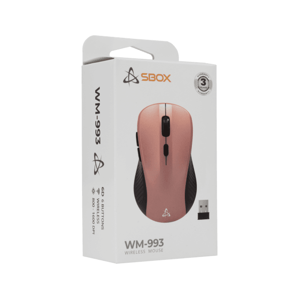 Sbox wm-993 draadloze muis – roze – 6 knoppen