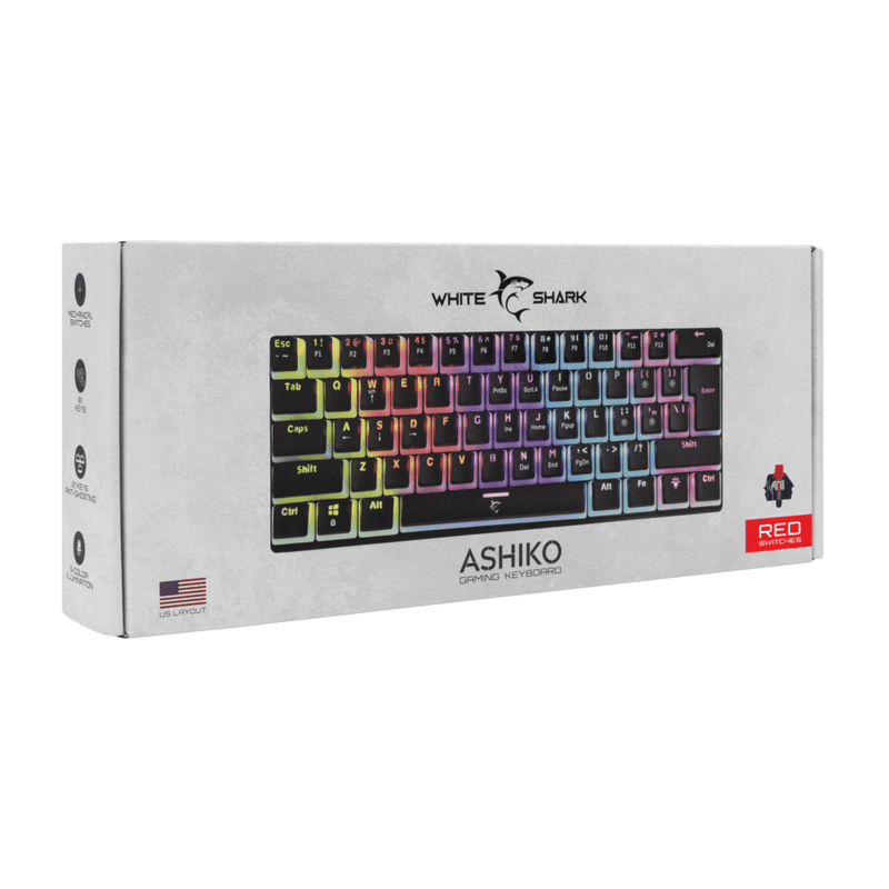 Whiteshark Ashiko compact mechanische gaming keyboard - rode switches