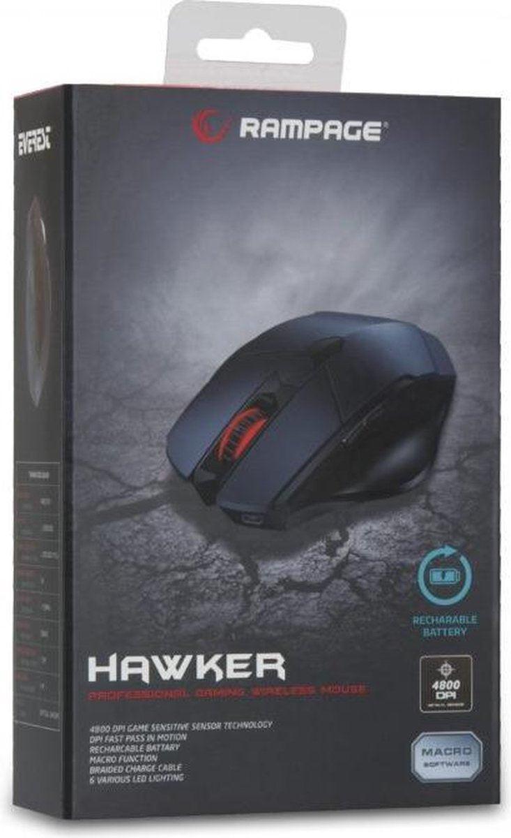 Rampage Hawker Draadloze Gaming Muis SMX-R12 - 4800 DPI- Zwart - GameBrands