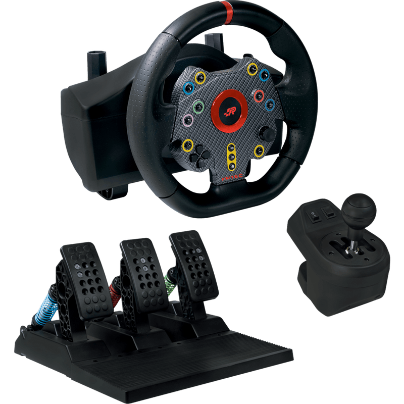FR tech Racing stuur grand chelem met versnellingspook en 3 pedalen - GameBrands