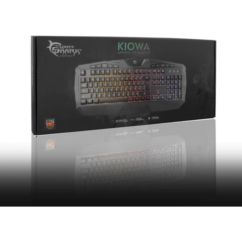 White Shark KIOWA GK-2021 Gaming toetsenbord met LED verlichting US Layout - Zwart - GameBrands