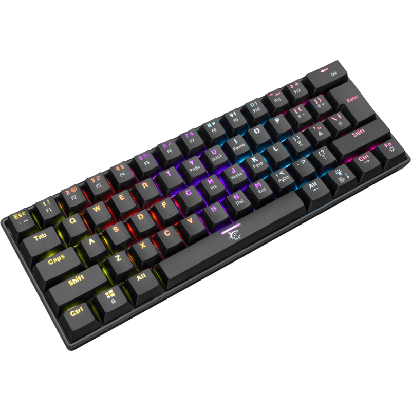 White Shark SHINOBI GK-2022 TKL Gaming toetsenbord met LED verlichting en Outemu blauwe mechanische switches US Layout - Zwart - GameBrands