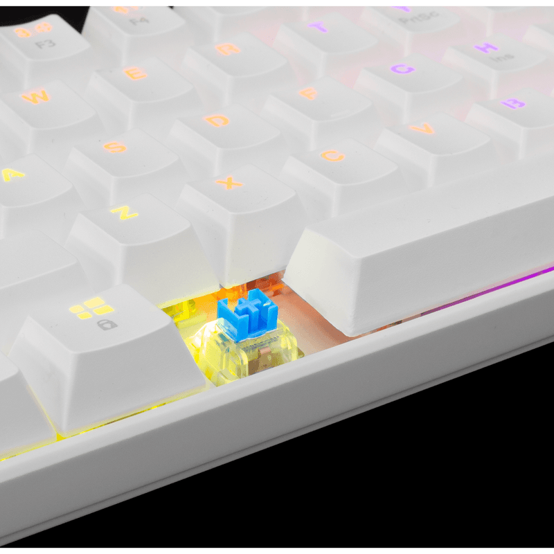 White Shark SHINOBI GK-2022 TKL Gaming toetsenbord met LED verlichting en Outemu blauwe mechanische switches US Layout - Wit - GameBrands