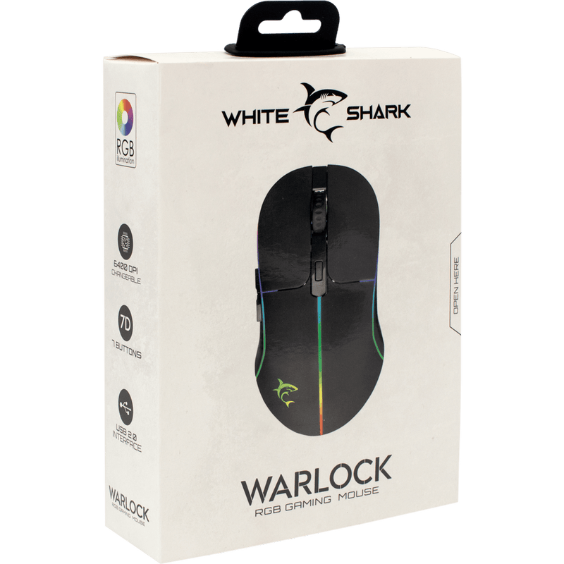 White Shark Gaming muis Warlock - RGB - 6400 dpi - GameBrands