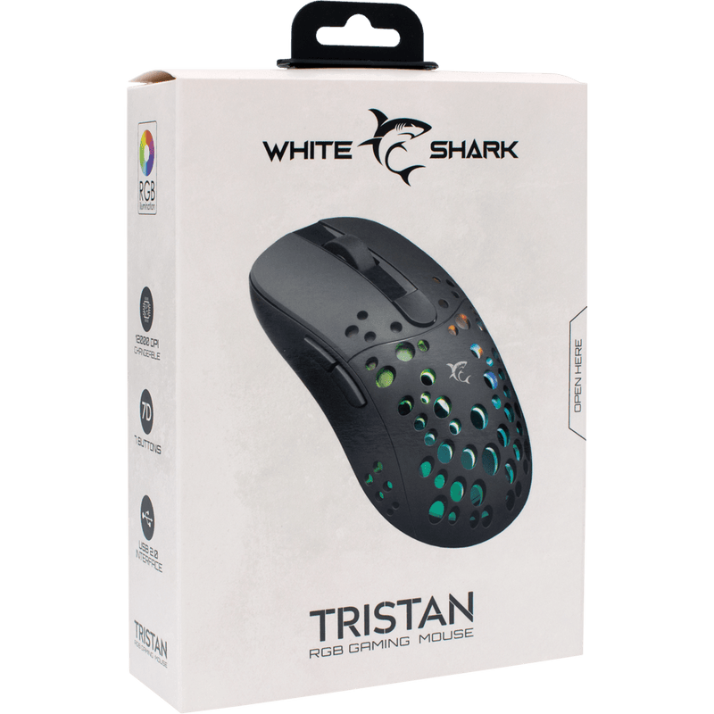 White Shark RGB gaming muis Tristan GM-9004 - 12.000 dpi - GameBrands