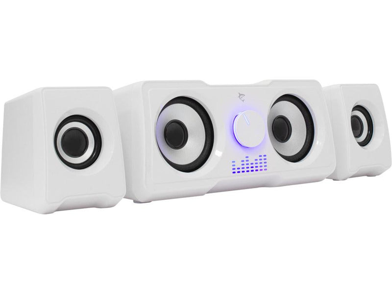 White Shark Mood 2.2 speakers met RGB verlichting - wit