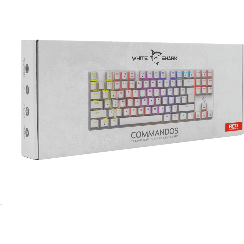 White Shark Commandos compact mechanische gaming toetsenbord gk-2106 red switch – wit