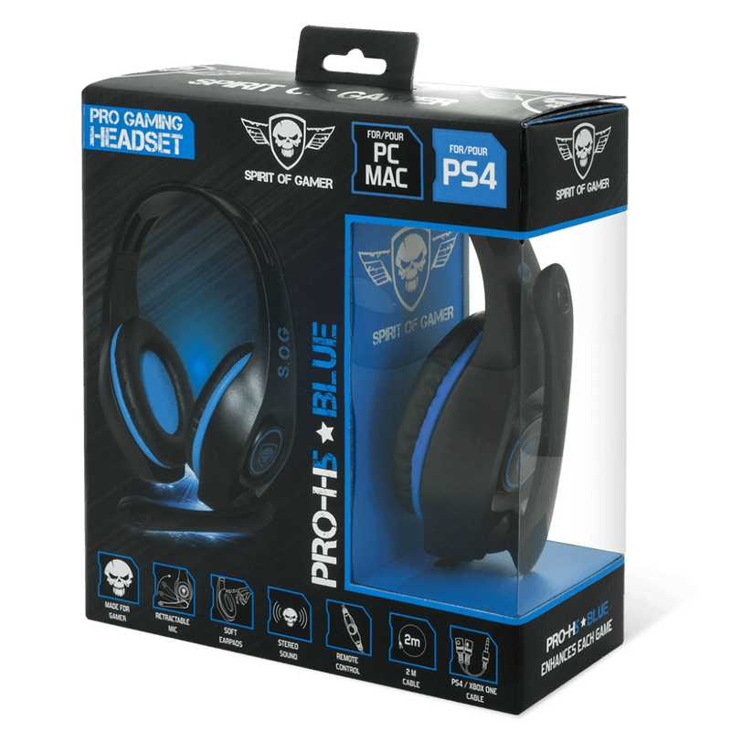 Spirit of Gamer - Pro-H5 Multiformat Gaming Headset voor PC Xboxone en PS4 - Blauw - GameBrands