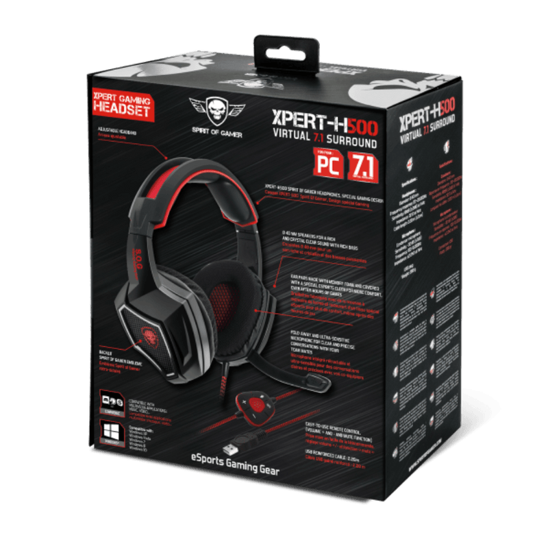 Spirit of Gamer - XPERT H500 Gaming Headsets - Rood