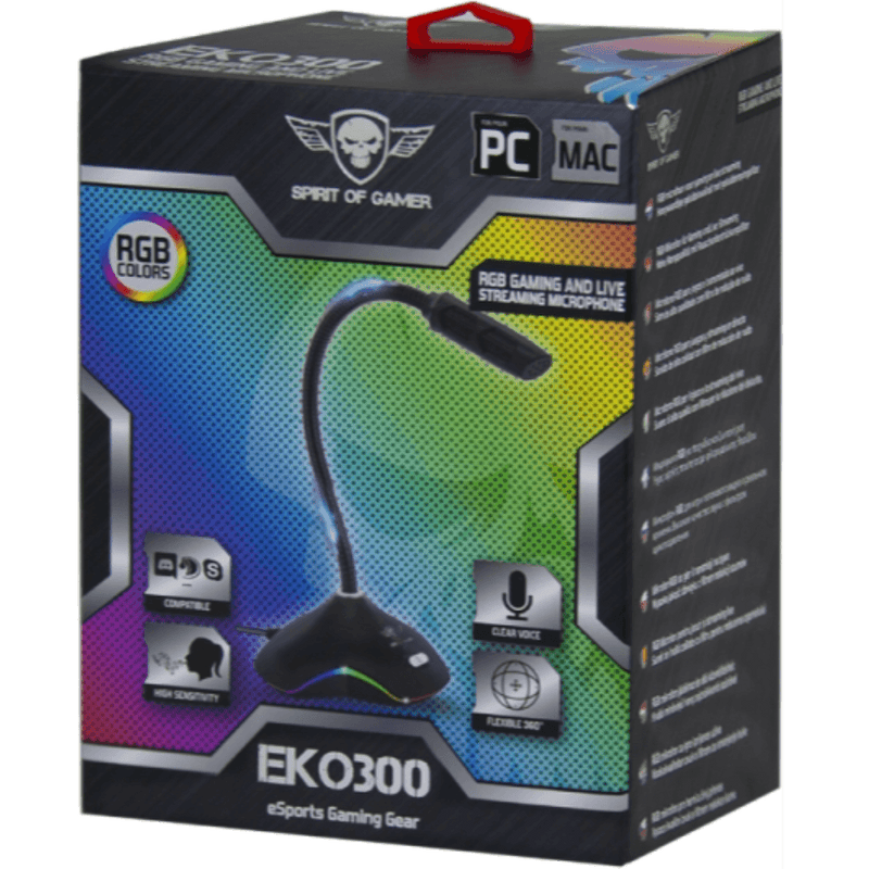 Spirit of Gamer EKO 300 RGB usb microfoon - GameBrands