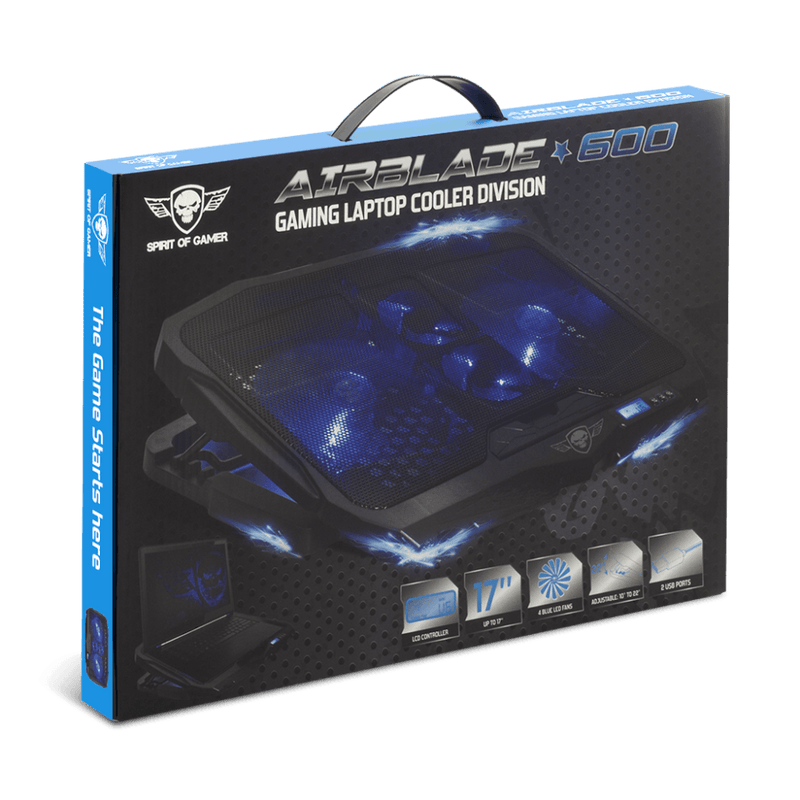 Spirit of Gamer - Laptop Cooling pad - Koeler Blade 600 - tot 17 inch - blauw