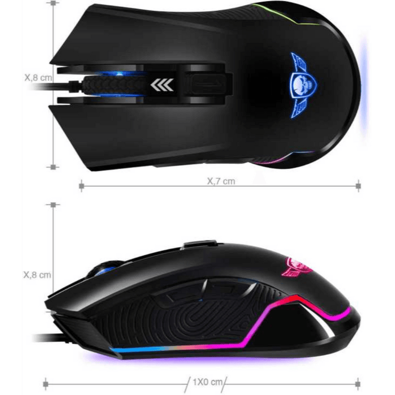 Spirit of Gamer Elite M20 new design 4000 dpi RGB gaming muis - zwart