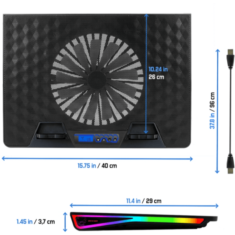 Spirit of Gamer Airblade 800 RGB Laptop cooling pad tot 17 inch