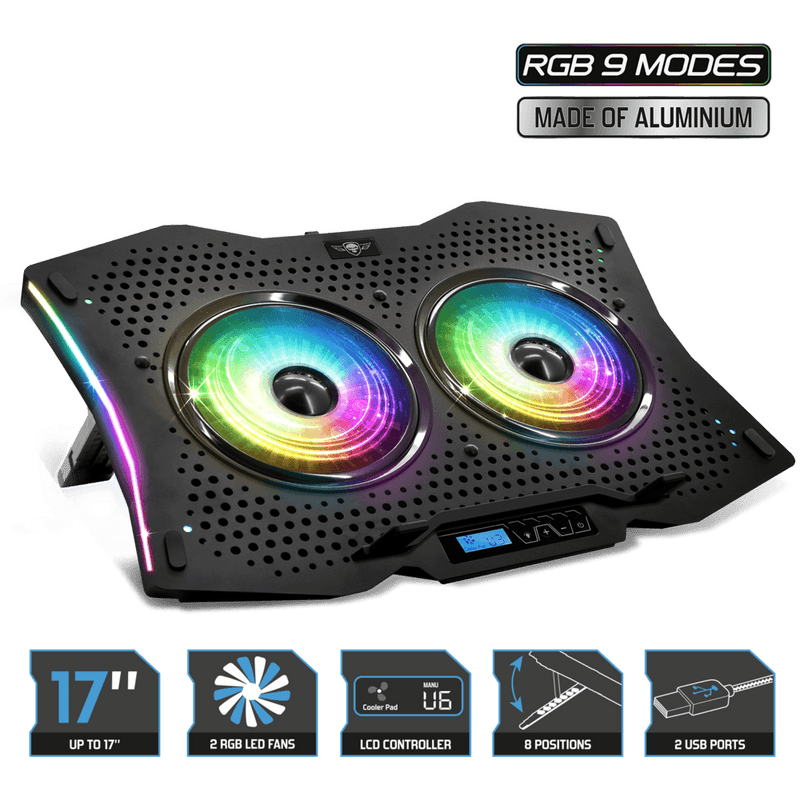 Spirit Of Gamer Airblade 1000 Laptop Cooler RGB – 10 tot 17 Inch - GameBrands