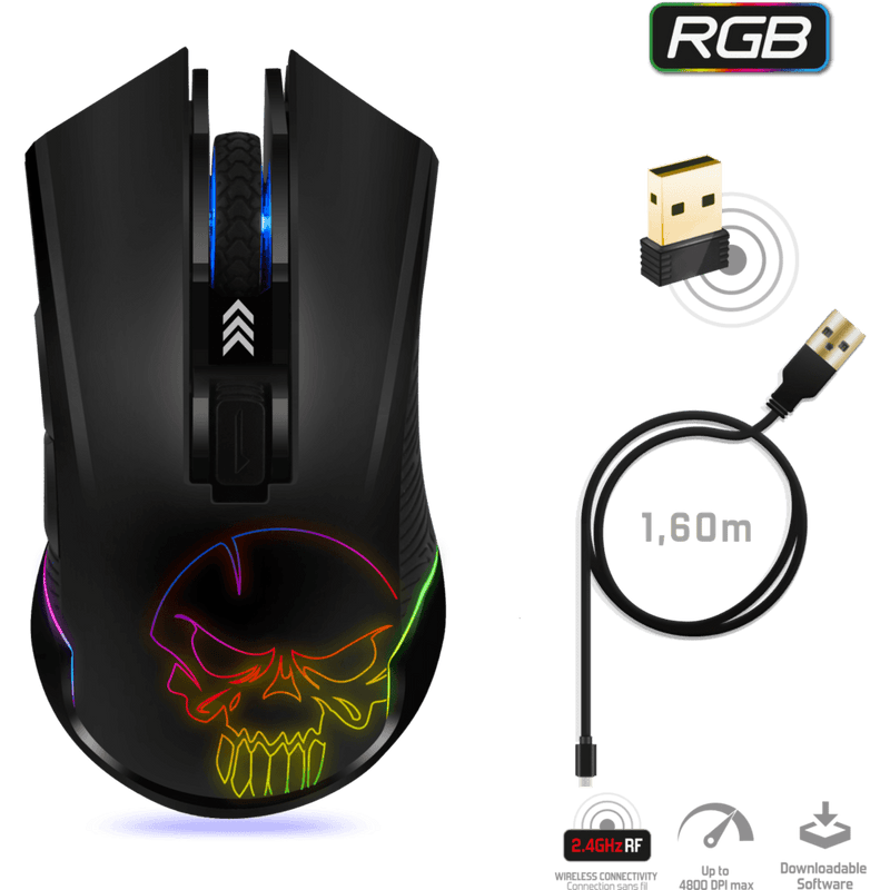 Spirit Of Gamer Elite M20 Draadloze Gaming Muis – RGB – Zwart