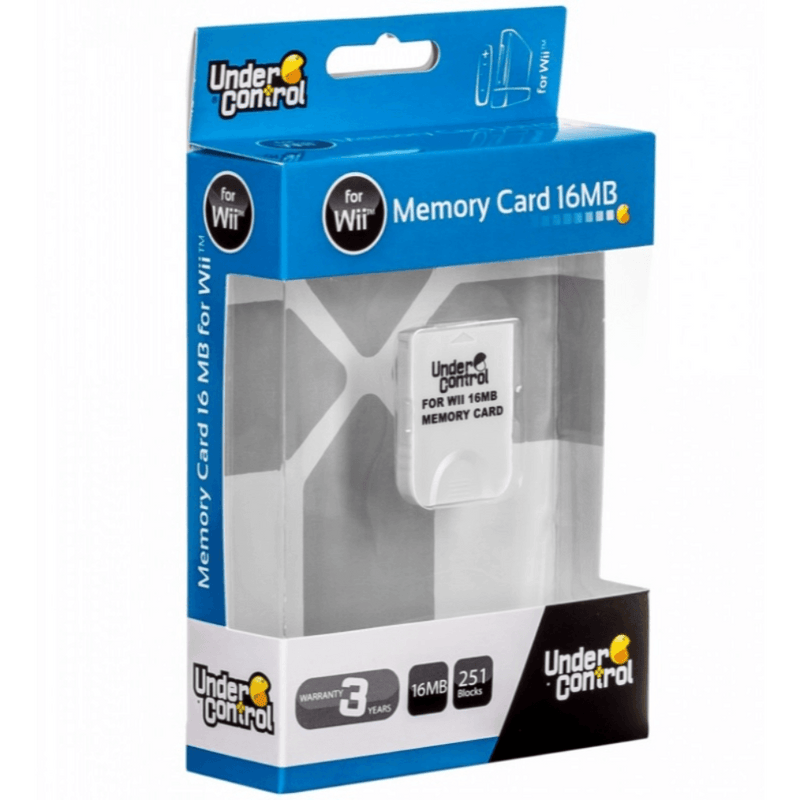 Under Control Memory Card - Wii en GameCube - 16MB - Zwart - GameBrands