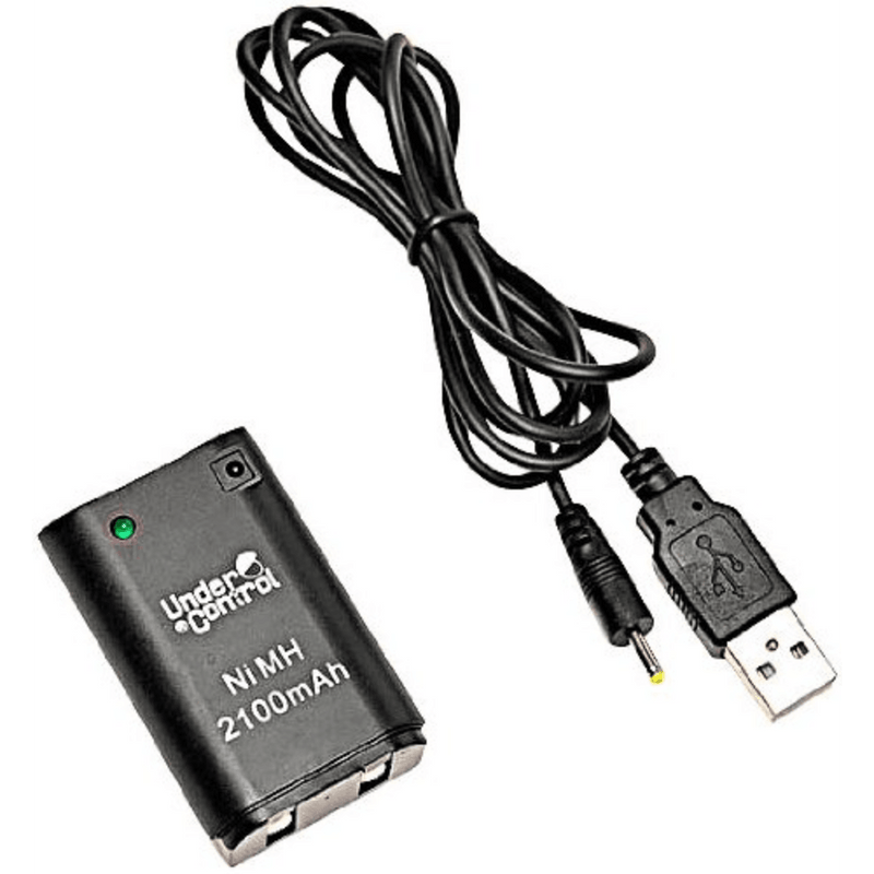 Under Control Rechargeable Battery and cable for X360 Controller - zwart - GameBrands