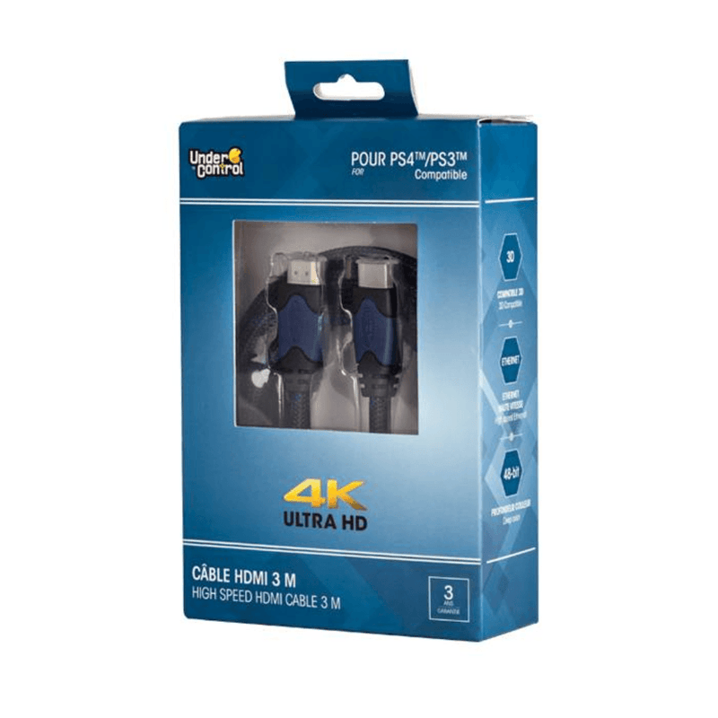 HDMI-kabel 4K Ultra HD - PS4/PS3 - 3 meter - blauw/zwart - GameBrands