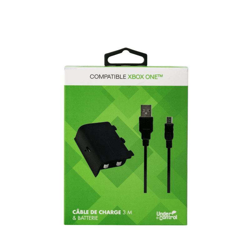 Under Control - Oplaadkabel en batterij voor de Xbox One - 3 meter- zwart - GameBrands