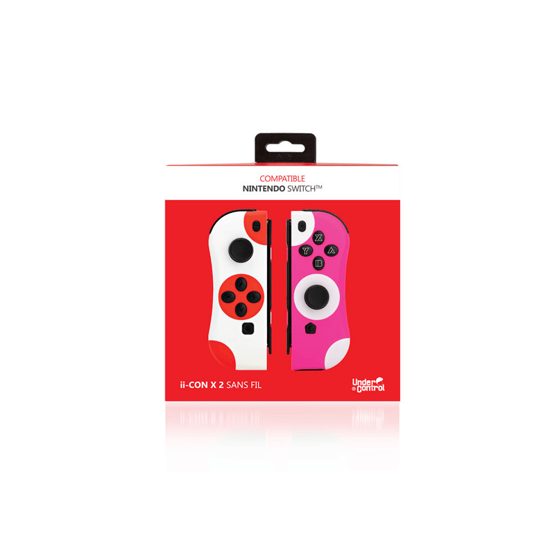 Under Control - Nintendo Switch ii-con Controller stippen rood-wit en roze-wit - GameBrands