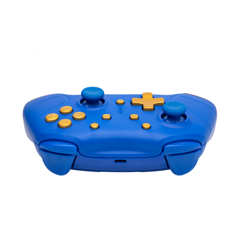 Nintendo Switch - Draadloze Bluetooth Controller - Blauw met Goud - GameBrands