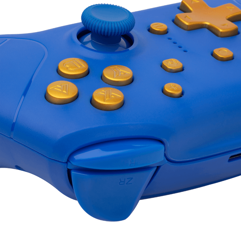 Nintendo Switch - Draadloze Bluetooth Controller - Blauw met Goud - GameBrands