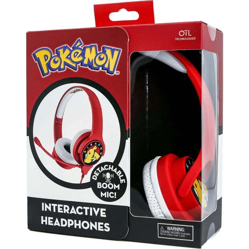 Pokemon Pikachu Kinder koptelefoon met microfoon - Rood - GameBrands