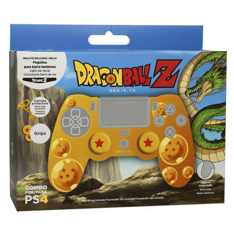 Dragon Ball Z Combo Pack (Case + Thumb Grip + Led Decal) voor PS4 - GameBrands