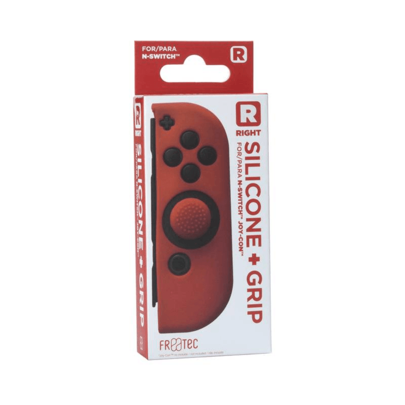 Joy Con Controller Silicone Skin - Rechts - Rood + Grips - Nintendo Switch - Switch OLED - GameBrands