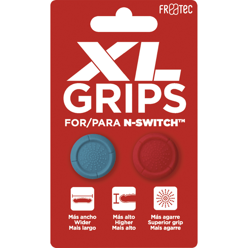 Grips Pro XL - Neon blauw / Neon rood voor Nintendo SWITCH - Switch OLED