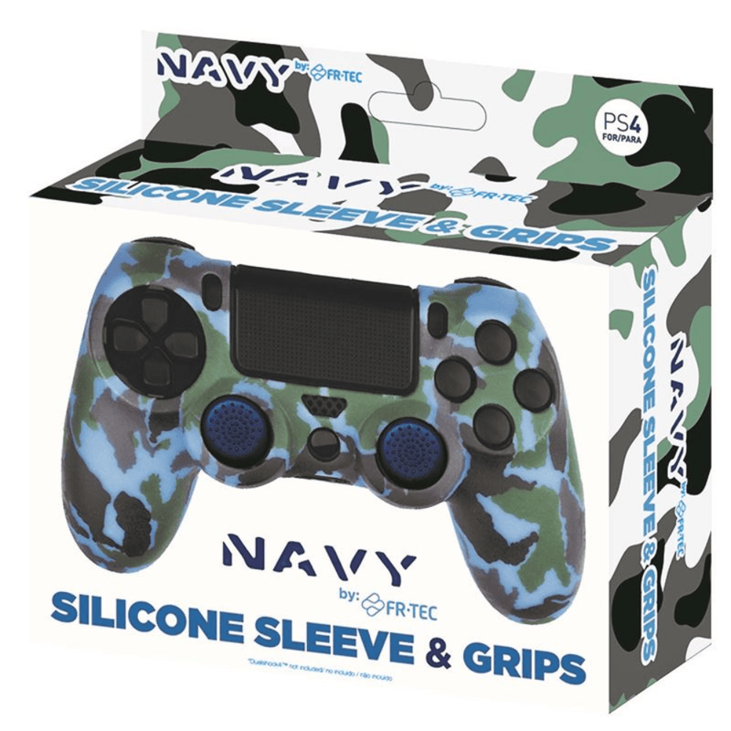 Silicone Skin + Grips Camo Navy voor PS4 - GameBrands