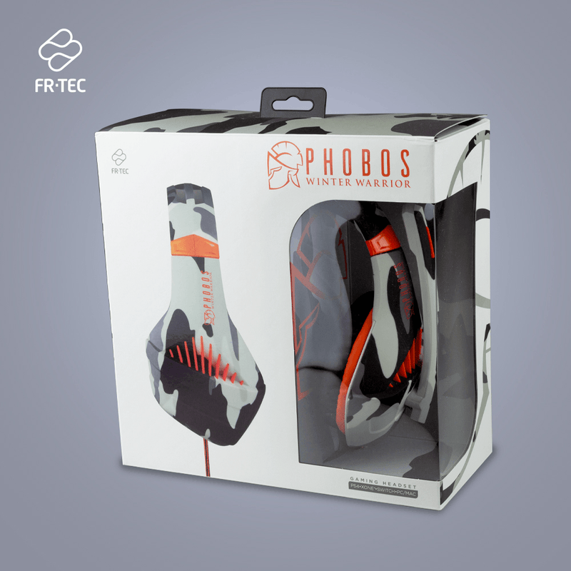 Phobos Winter Warrior gaming Headsets - Multiformat (PS4/PC/Switch) - 3.5 mm jack - Wit - Camo Grijs - Oranje - Switch OLED