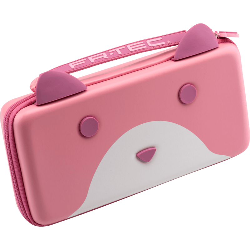 Nintendo (OLED) Switch - Tanooki tas met oortjes - Roze - aardbei geur - GameBrands