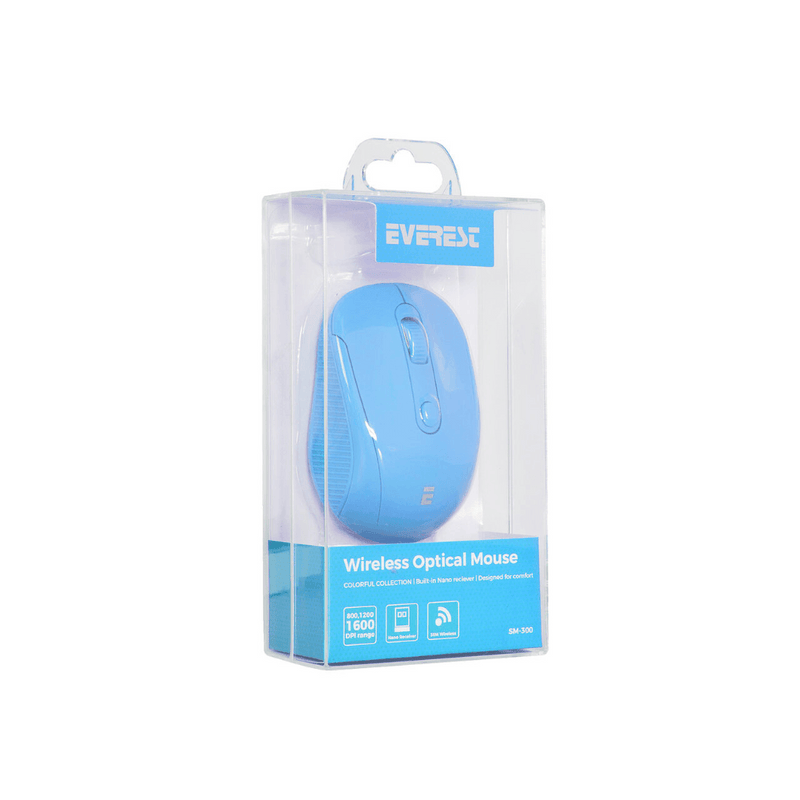 Everest SM-300 USB lichtblauw optische draadloze muis - GameBrands