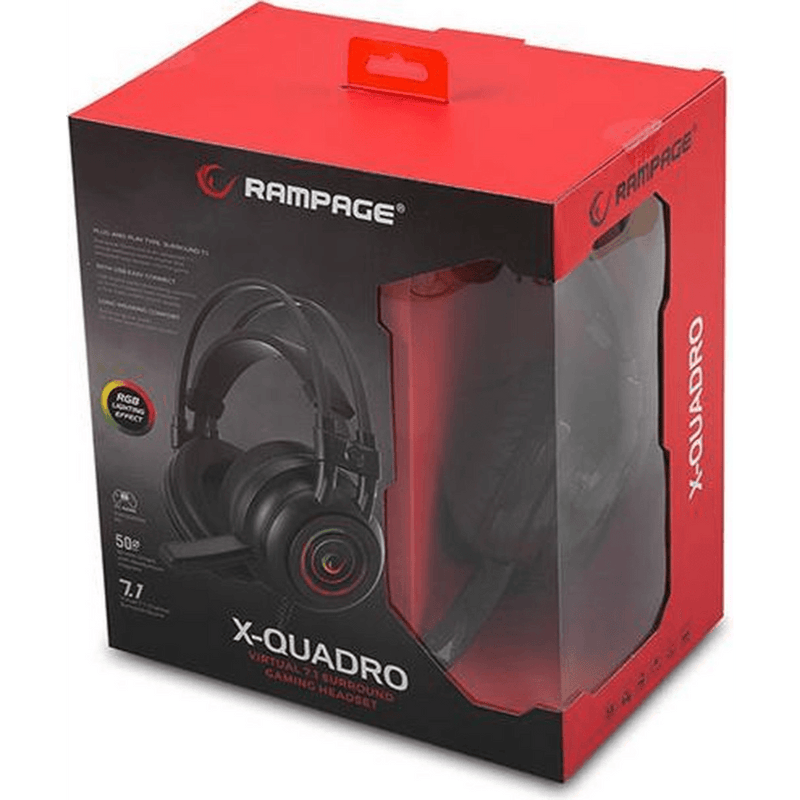 Rampage Quadro 7.1 RGB gaming headset RM-K2 - Surround Sound - PC - GameBrands