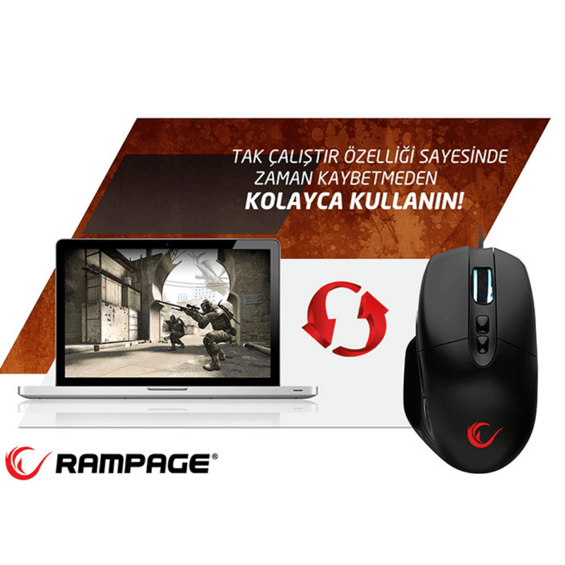 Rampage SMX-R90 Sector gaming muis - RGB -16.000 dpi - GameBrands